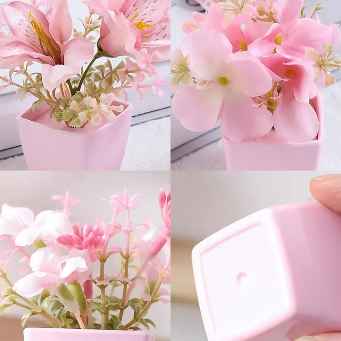 Plante en pot de fleurs artificielles