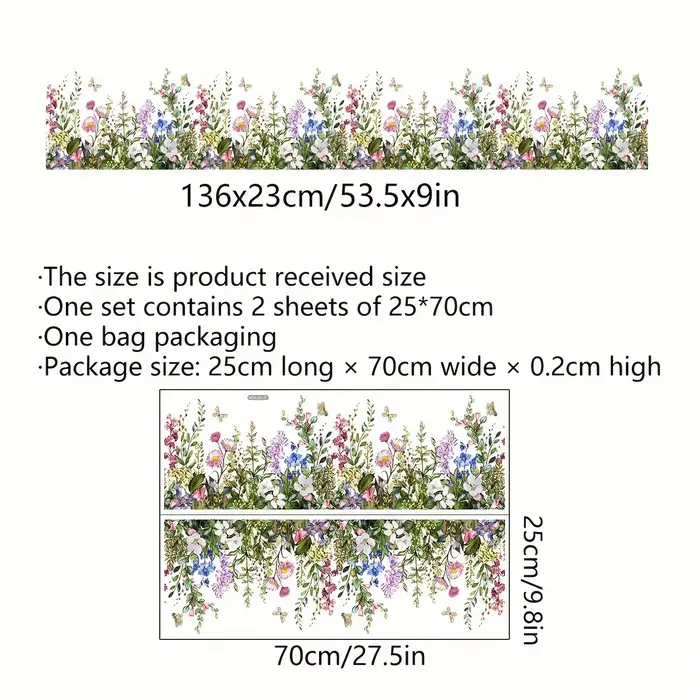 2 feuilles d'autocollants muraux – Designs floraux et botaniques pour un ambiance intérieure sans ef