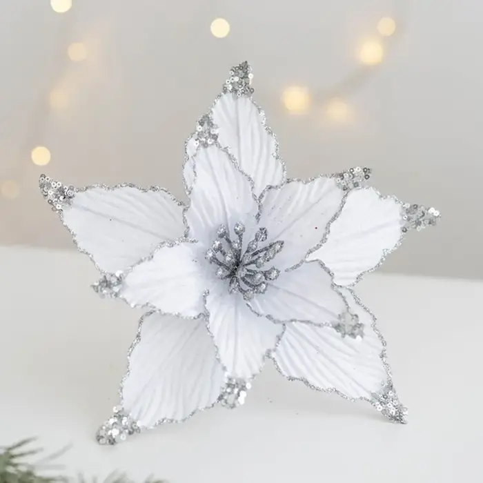 P fleurs de noël à paillettes de haute qualité