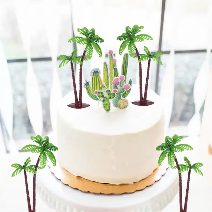 Décoration de gâteau palmier avec noix de coco