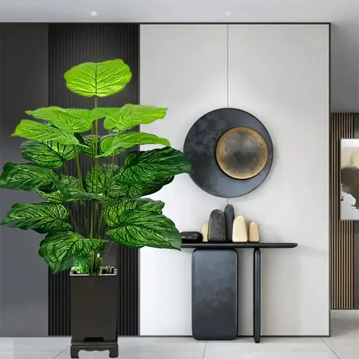 18 grandes feuilles de plante tropicale artificielle