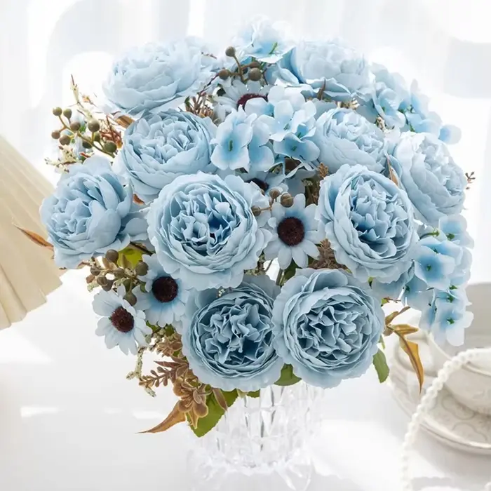 Fleur artificielle soie pivoine persane cour extérieure jardin Festival de mariage Bouquet de mariée Accueil Table bricolage cadeau boîte Scrapbook Decor