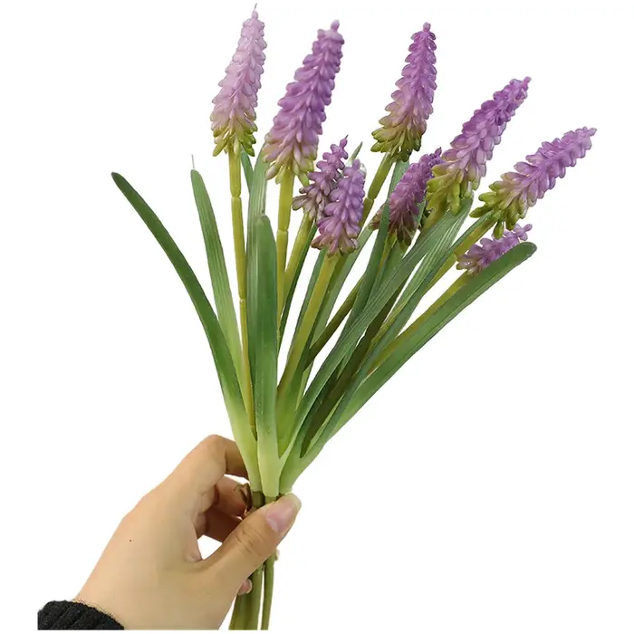 Bouquet de fleurs de jacinthe artificielles réalistes, avec tiges pliables, pour centres de table de