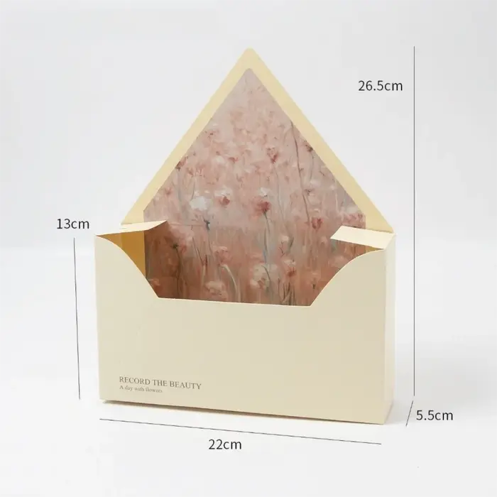 Lot de 5 boîtes élégantes faites à la main pour fleurs, emballage cadeau DIY, boîte enveloppe floral