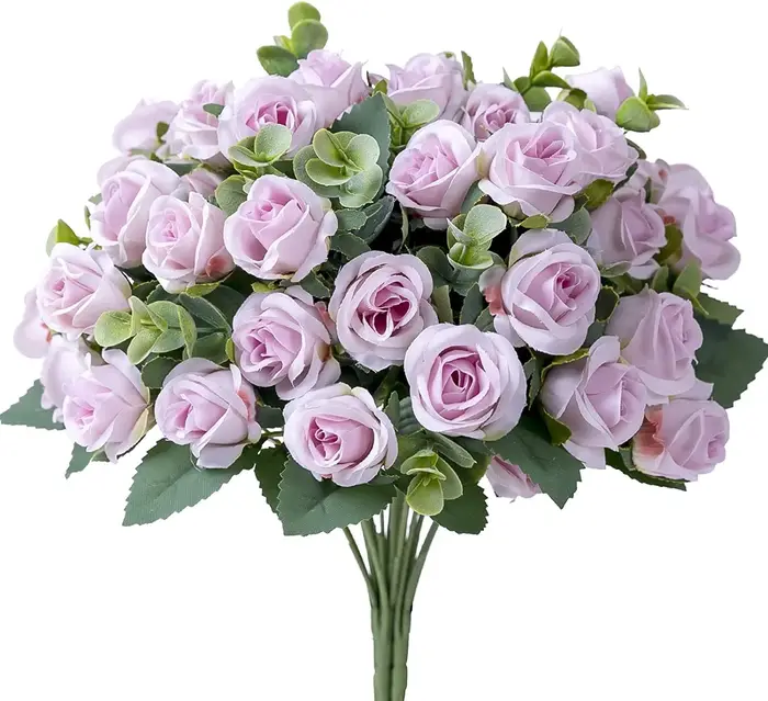 Bouquet de roses artificielles en soie