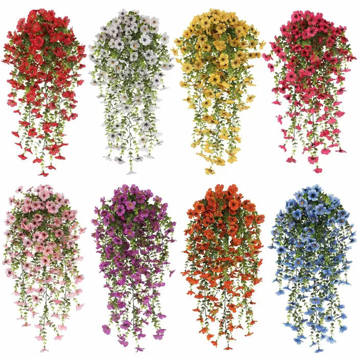 Fleurs artificielles suspendues pour l'extérieur