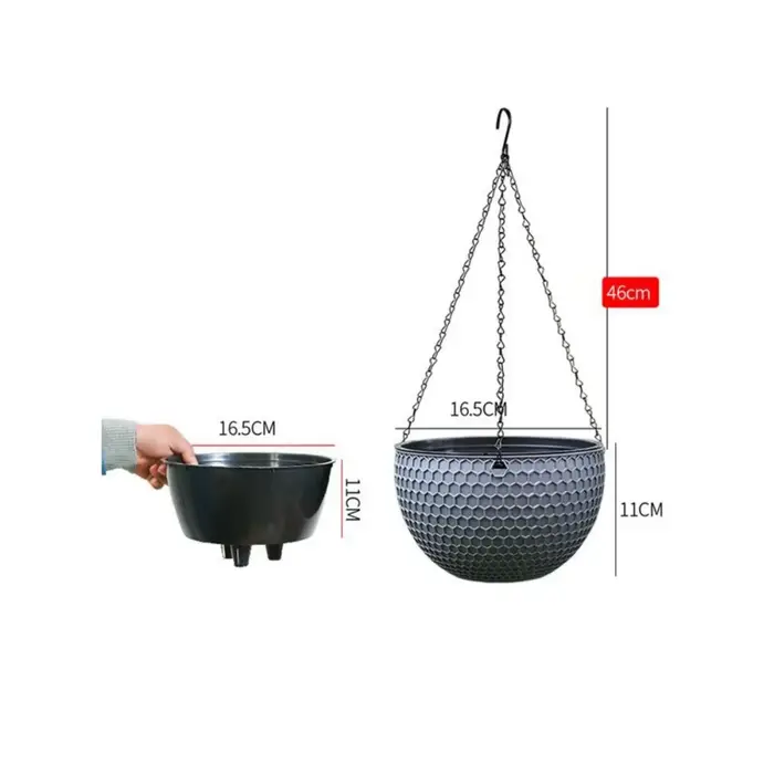 Nouveau Pot de fleur de tissage d'imitation en plastique suspendu Pot