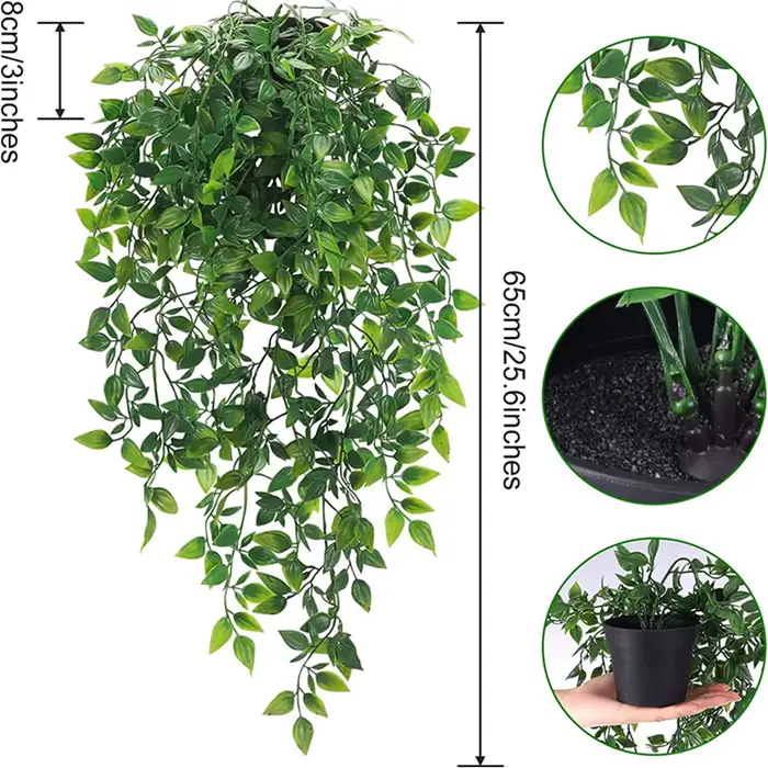 Plante de Lierre Artificielle en Plastique avec Pots
