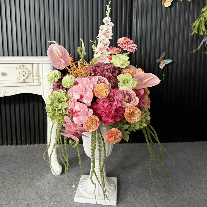 Boule de fleurs artificielle de luxe personnalisée pour décoration de mariage