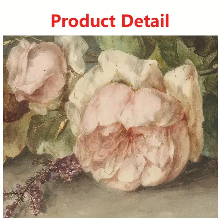 Peinture sur toile à l'huile de pivoines de fleurs vintage