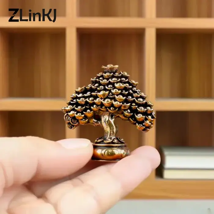 Figurines Feng Shui d'arbre de richesse chinoise en laiton