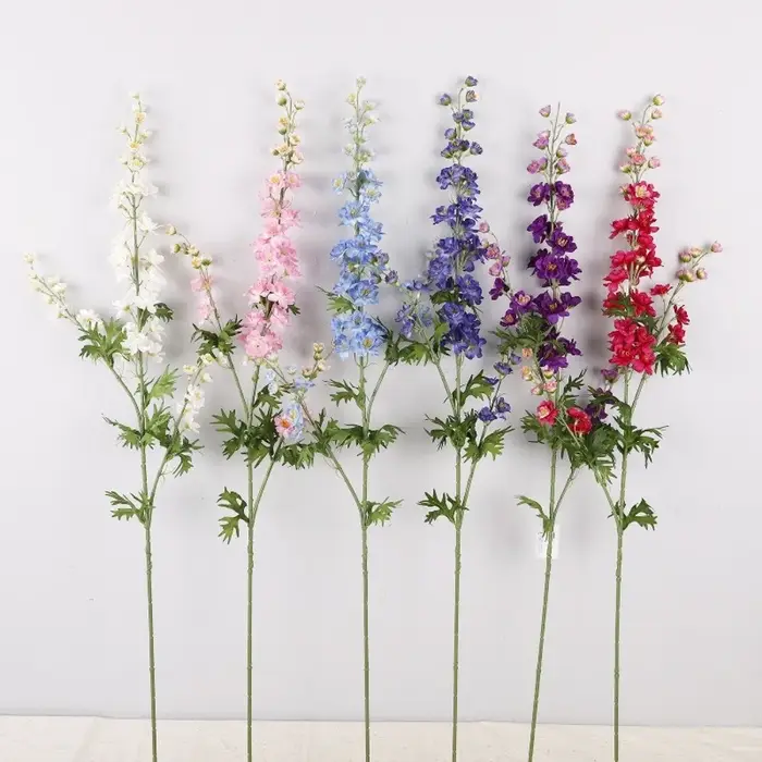 Fleur artificielle de Larkspur à feuilles vertes