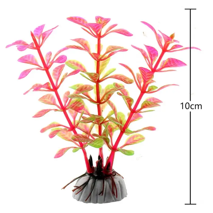 Plante d'aquarium artificielle, feuilles flottantes réalistes, Simulation de tige aquatique, Terrari