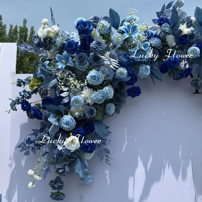 Fleurs artificielles d'extérieur de couleur bleue