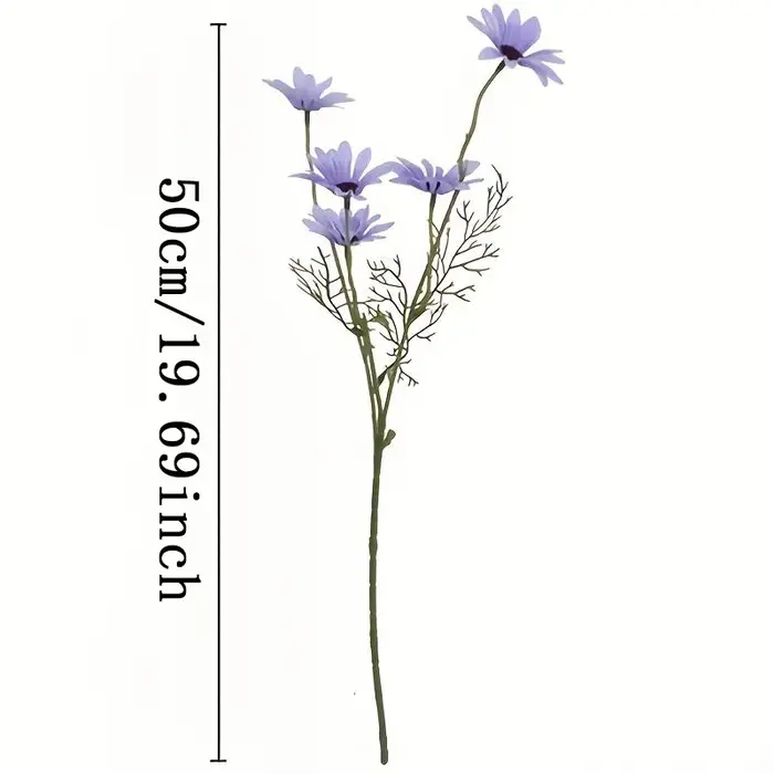 Bouquet de camomille artificielle violette à longue tige