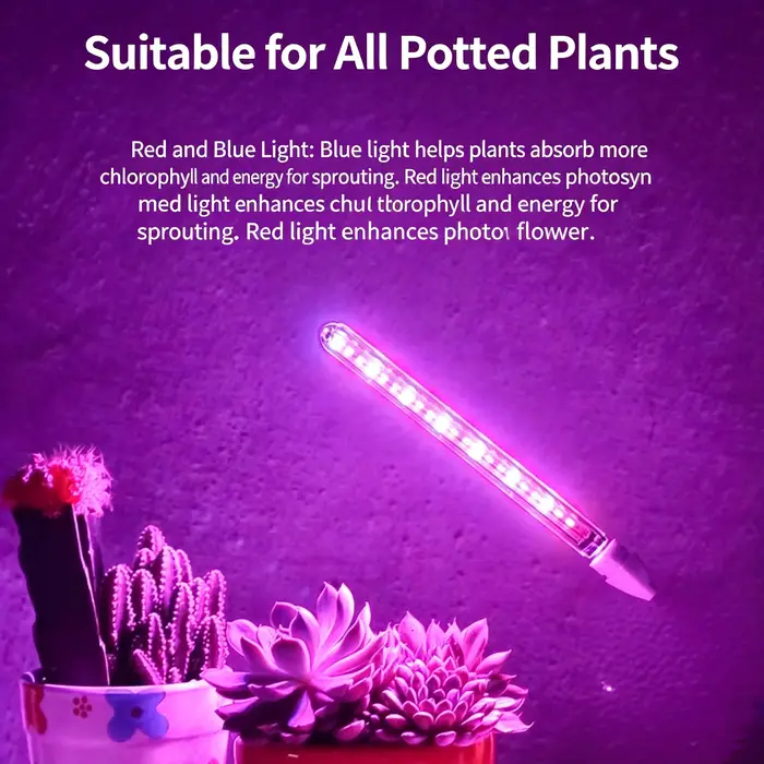 Lampe de culture LED USB flexible à col de cygne, spectre rouge-violet, pour plantes succulentes d'intérieur