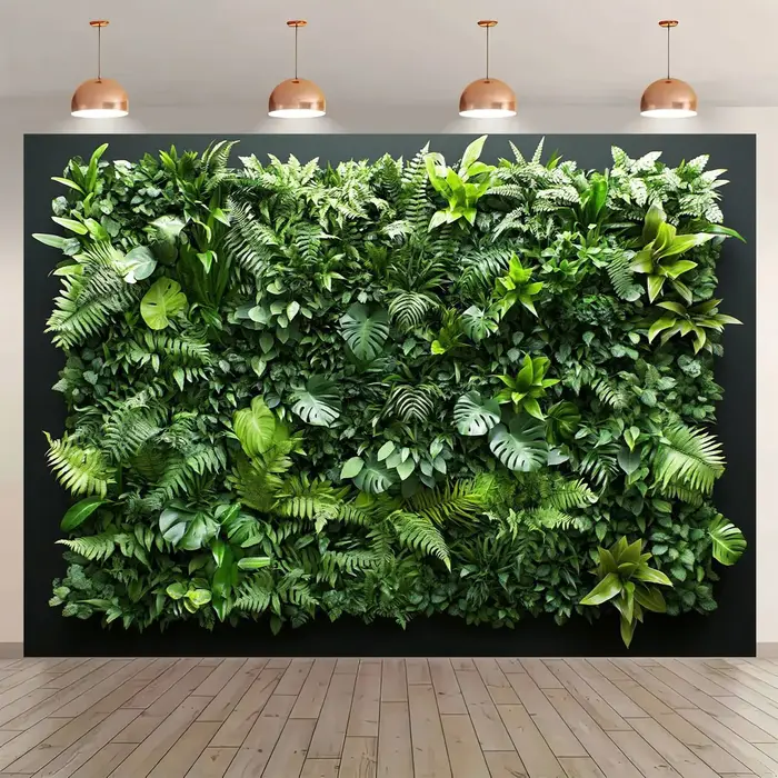 Fond vertical en tissu polyester pour mur de plantes vertes de jardin - adapté aux anniversaires