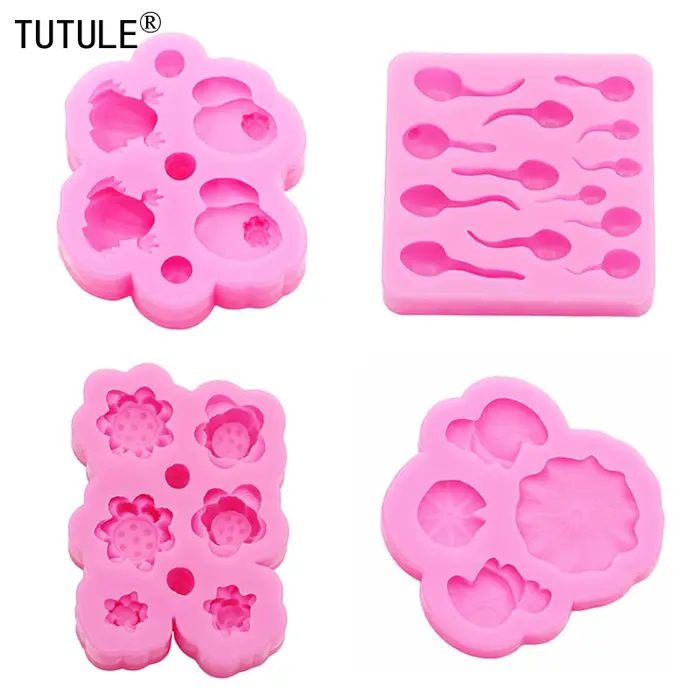 Grenouille feuilles de lotus micro paysage plantes en pot aquarium petit moule en Silicone bricolage résine accessoires
