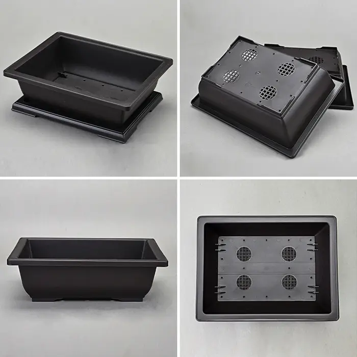 Plateau rectangulaire en plastique pour pots de bonsaï