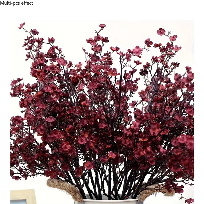 Bouquets de fleurs artificielles luxueux en tissu bordeaux pour mariages élégants