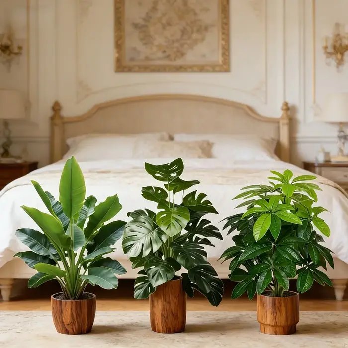 Lot de 3 plantes artificielles : palmier Areca