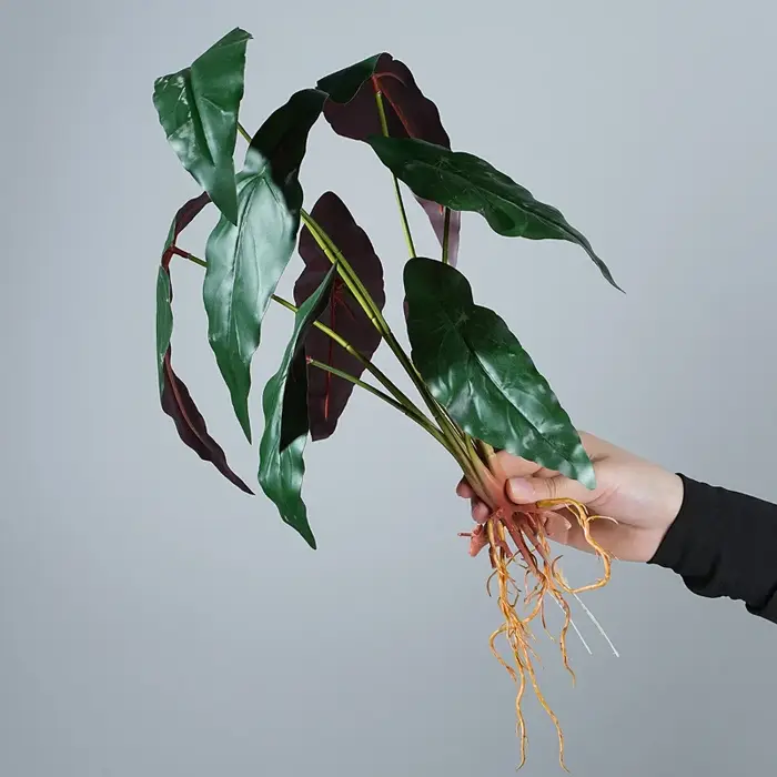 Plantes vertes artificielles de 50CM avec feuilles arrière de tortue, 9 garnitures, plantes en pot, Micro paysage, Design, murs de plantes décoratifs