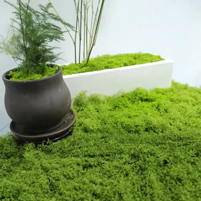 Décoration en mousse verte artificielle
