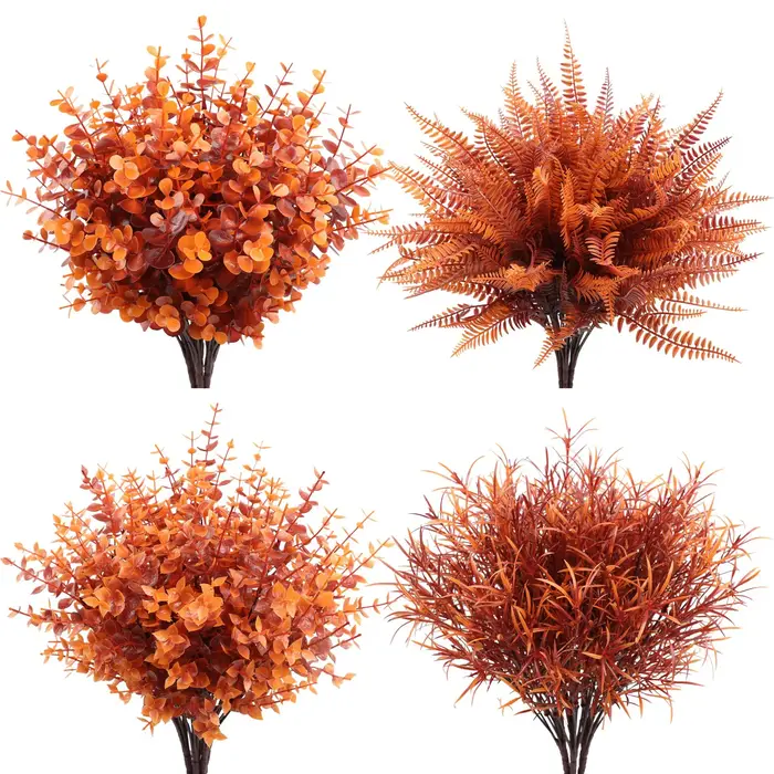 Fleurs artificielles d'automne résistantes aux UV, plantes grimpantes en plastique, fausses fleurs pour Thanksgiving, mariage, décoration de jardin extérieur