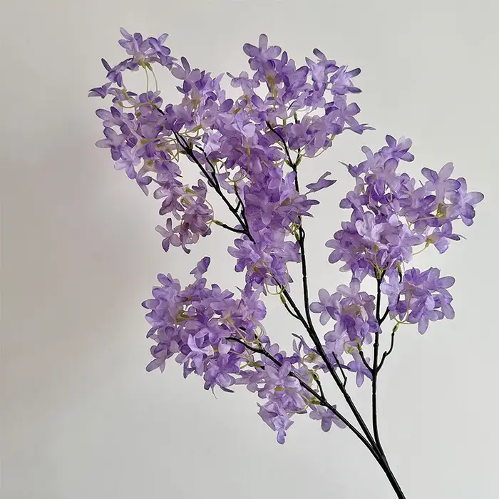 Ensemble de 5 fleurs lilas artificielles cryptées, applicables au mariage, fausses fleurs, décoratio