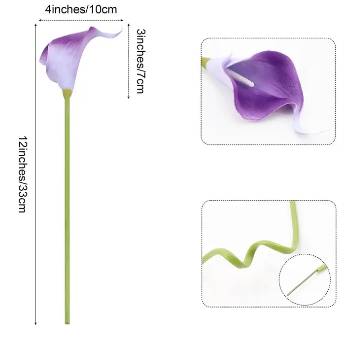 5 pièces fleurs artificielles PU Calla Lily pour la maison chambre décor de bureau cadeau de fête des mères pièce