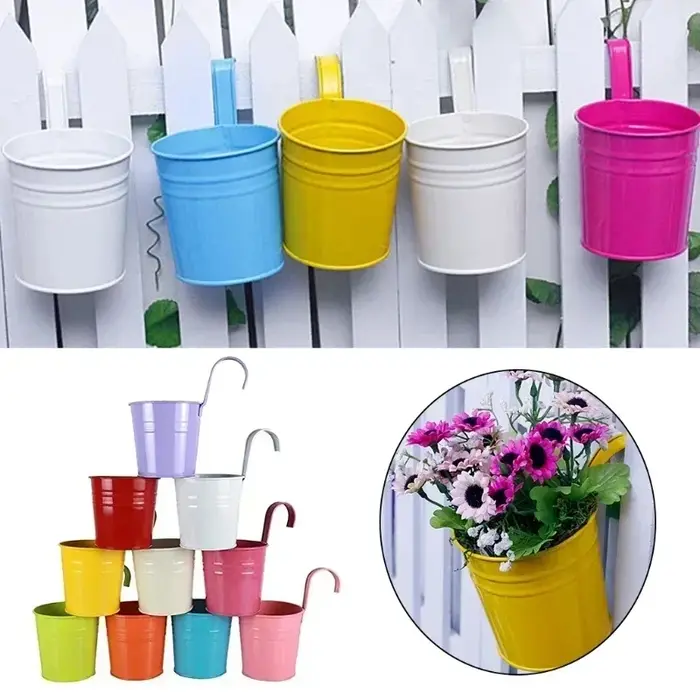 10 couleurs, pots de fleurs et de plantes en métal
