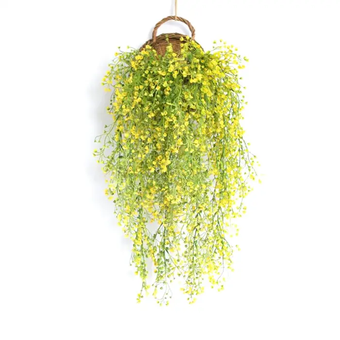 Plantes Artificielles de Vignes et Fleurs pour Décoration Murale, Faux Rotin, Plante Verte d'Niket d