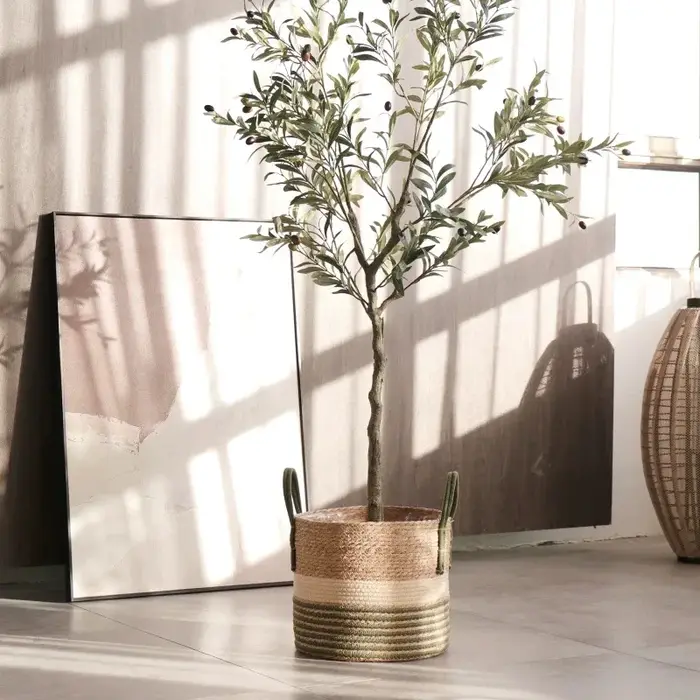 Panier en osier naturel pour jardinière
