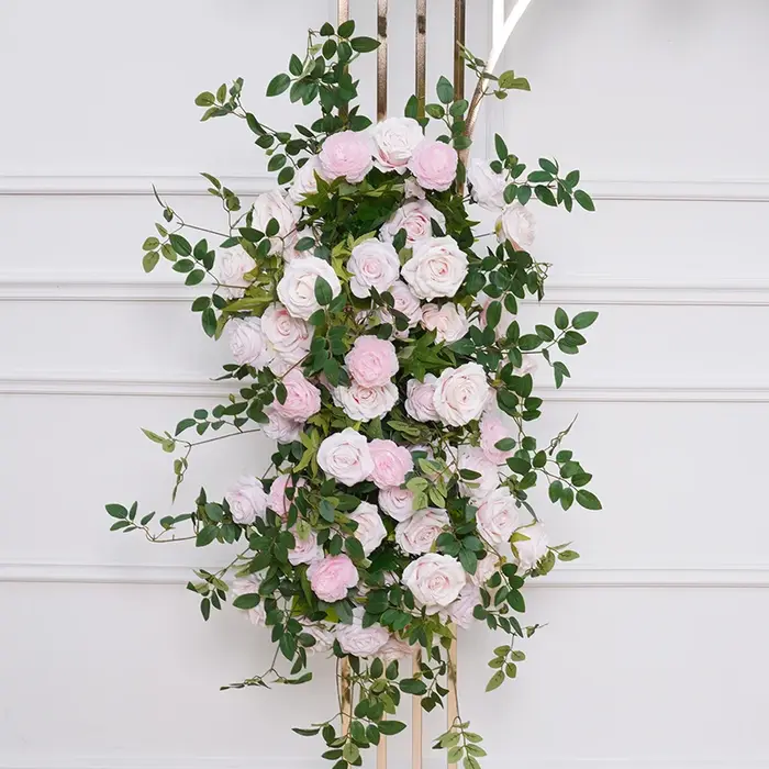 A7876 Rose vert plante vigne feuille d'érable fleur Arrangement décor pour mariage toile de fond arc cadre accrocher rangée florale scène accessoires