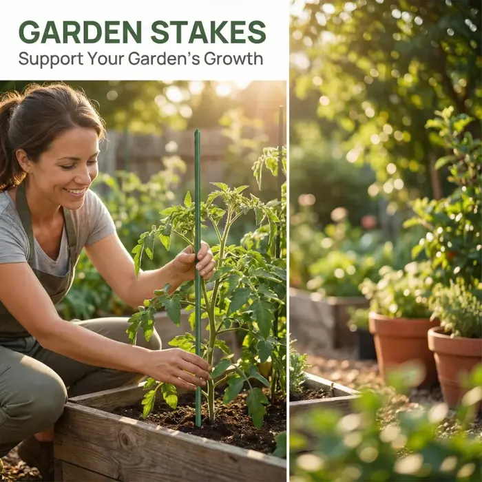 Lot de 20 bâtons de support pour plantes de concombre et de tomate
