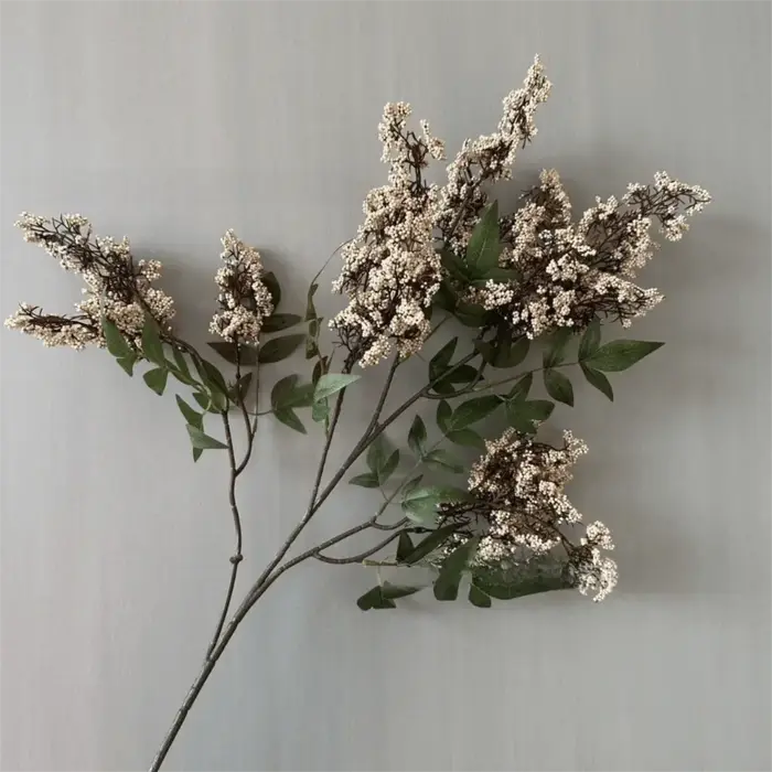 Branche de baies de Nandina artificielle en plastique, plantes vertes, fruits réalistes, fausse bran