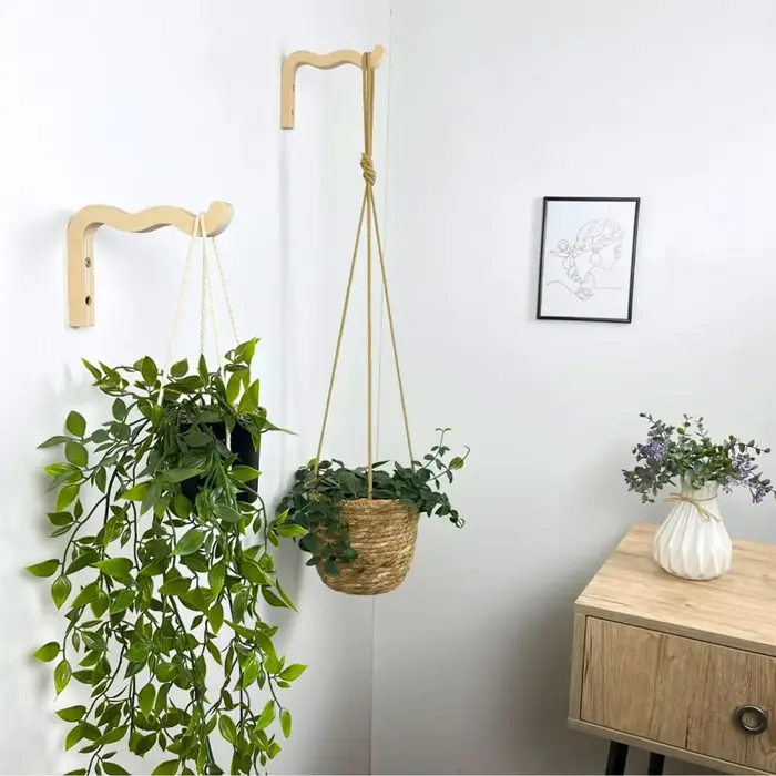 Support mural en bois pour plantes