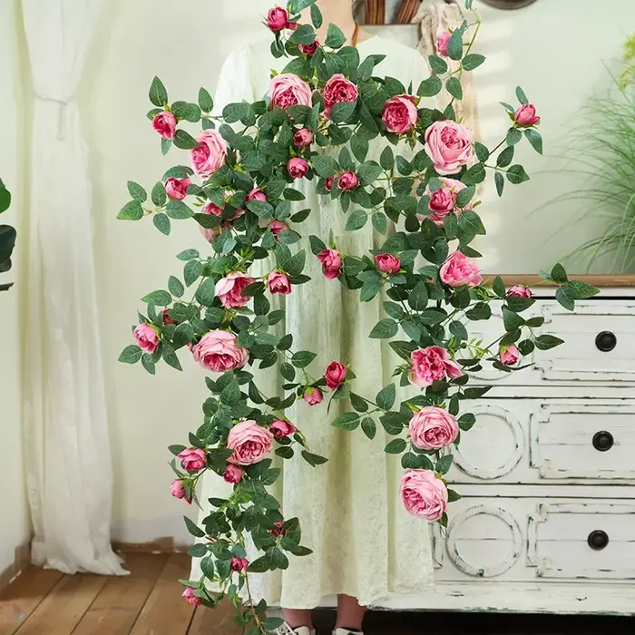 1.75m soie chérie Roses vignes Simulation fleurs jardin mariage arc Rose