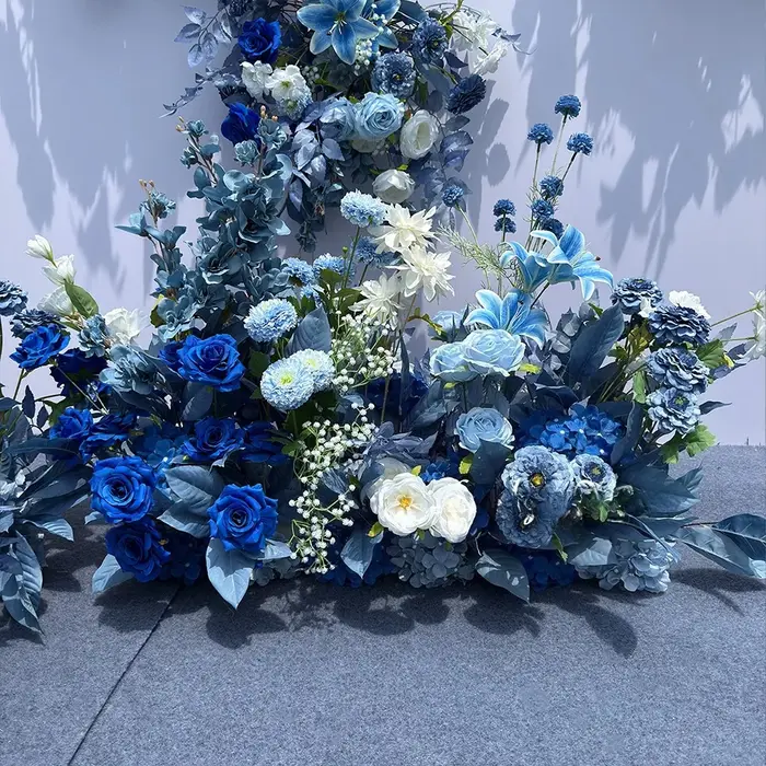 Haze bleu fleur extérieure fleurs artificielles décoration de mariage accrocher