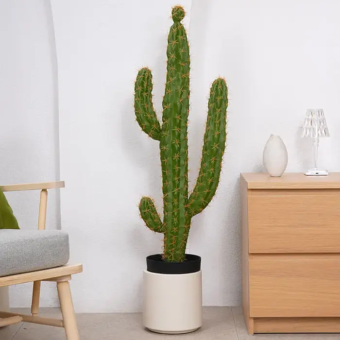 Plante succulente verte artificielle au toucher réaliste avec pot