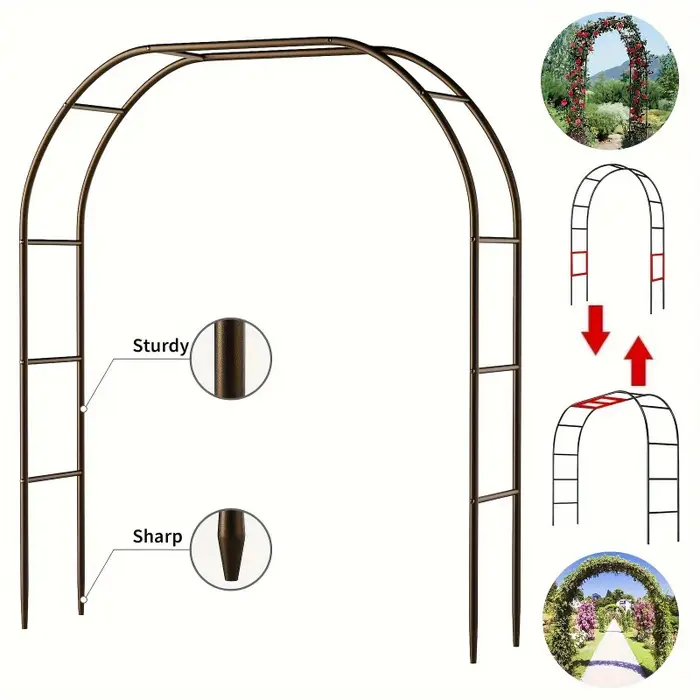 Arche de support pour plantes grimpantes d'extérieur