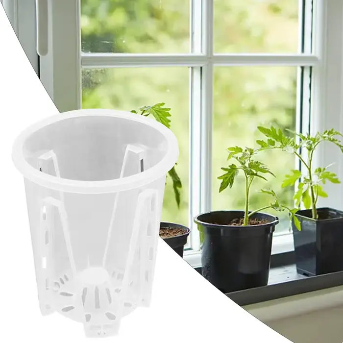 Pots d'orchidées en plastique Transparent, contrôle des racines, avec trous, Pot de fleur Transparen