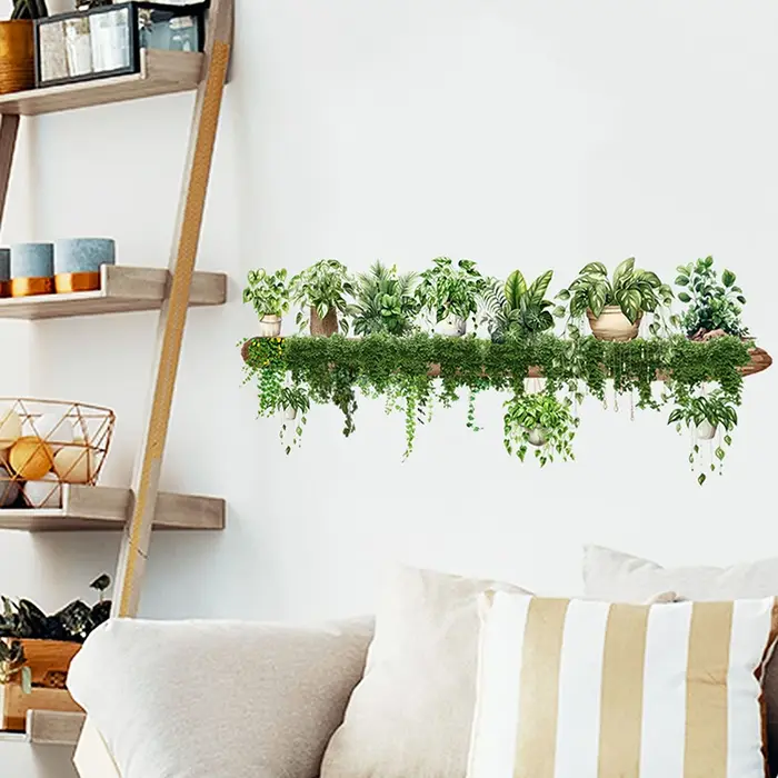 Autocollants muraux de décoration de plante verte