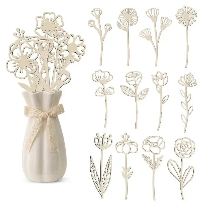 Décoration murale de fleurs sauvages en bois