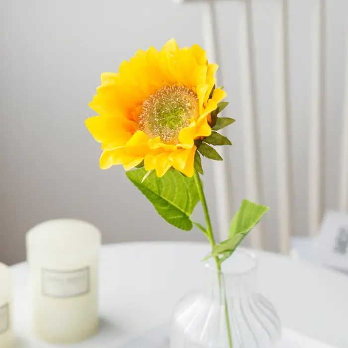 Fleur artificielle Tournesols Maison Jardin Table Décoration Étamine De Mariage Bouque Festival Faux Gerbera Salon Chambre Scène
