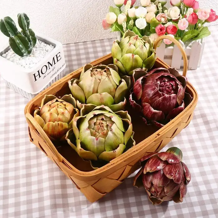 Plante artificielle verte cuisine faux fruits maison