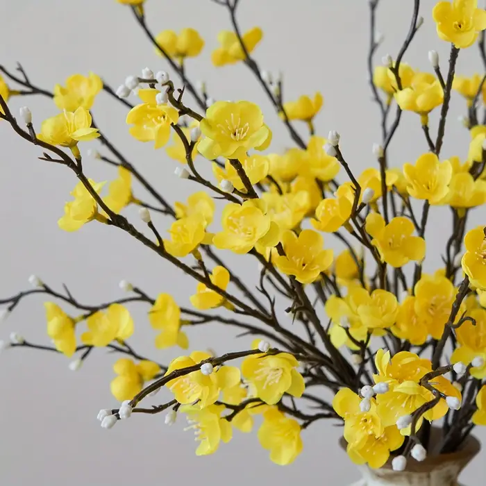 5 fleurs personnelles jaune fleur de prunier faux houx longue tige