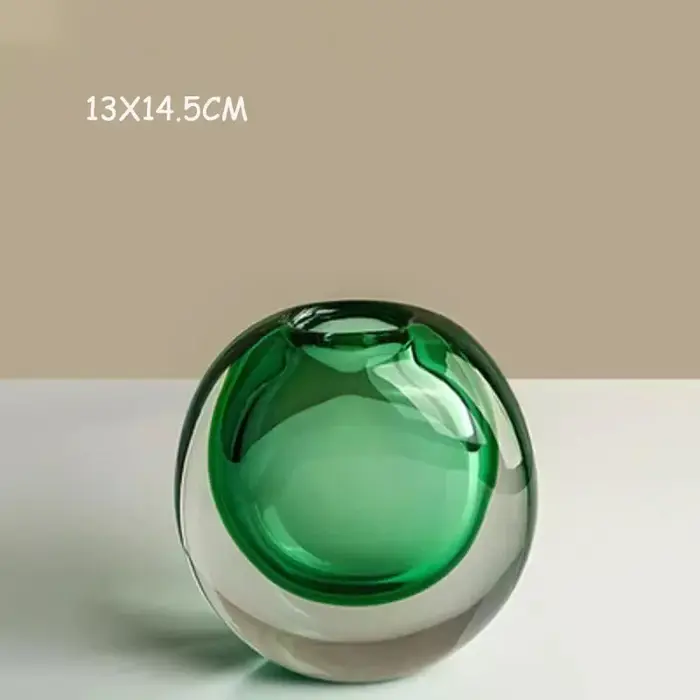 Jarrón moderne Type circulaire Vase à fleurs vitrail spheroïdal Pot de fleur de luxe accessoires pour la maison décoration cadeau Ваз