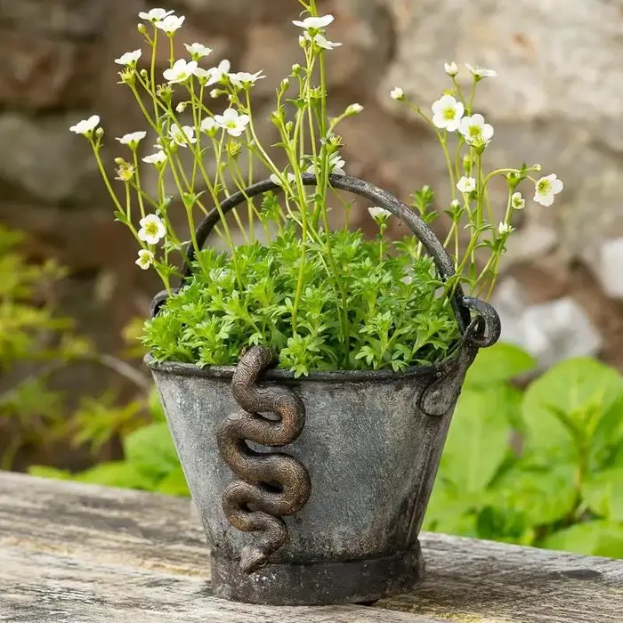 1 pièce Sculpture en résine de serpent à tête en bas, ornement de pot de plante pour jardin et maison, figurines d'animaux réalistes, décoration d'intérieur