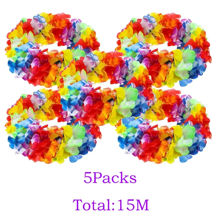 Guirlande de fleurs tropicales Lei multicolores